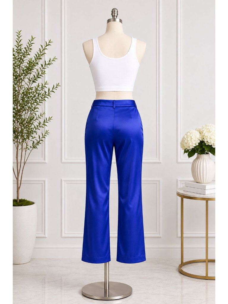 Sleek Front Slit Trousers Women's Size Large - Cobalt Blue - Nwt — image 2 of 8